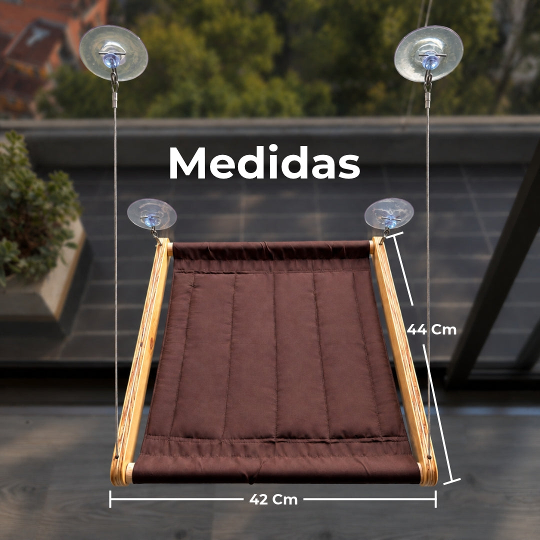 Hamaca para gatos de ventana con ventosas y tela acolchada · Hasta 30 kg
