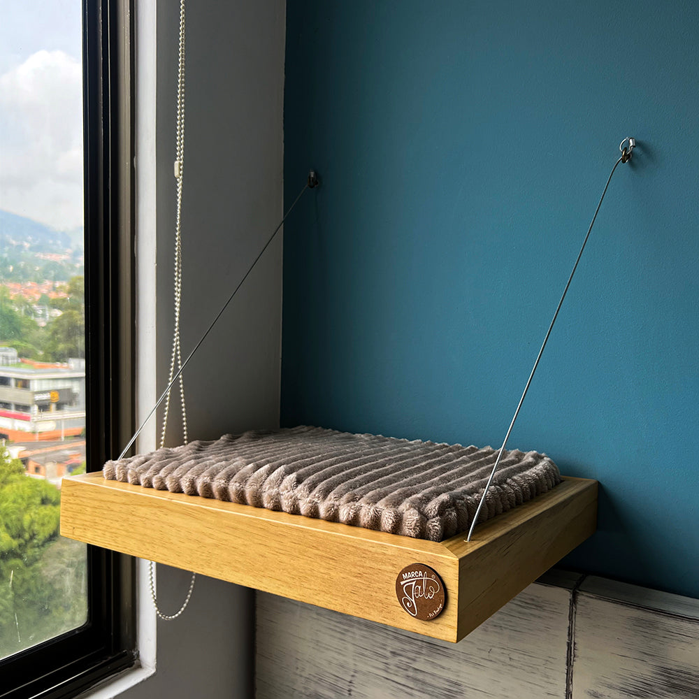 rascador horizontalde carton corrudago doble pared para gatos anclado a la pared