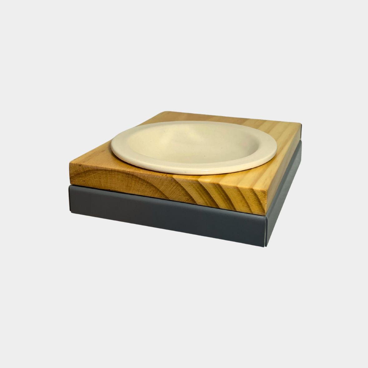 Comedero elevado de pared para gatos con plato de cerámica