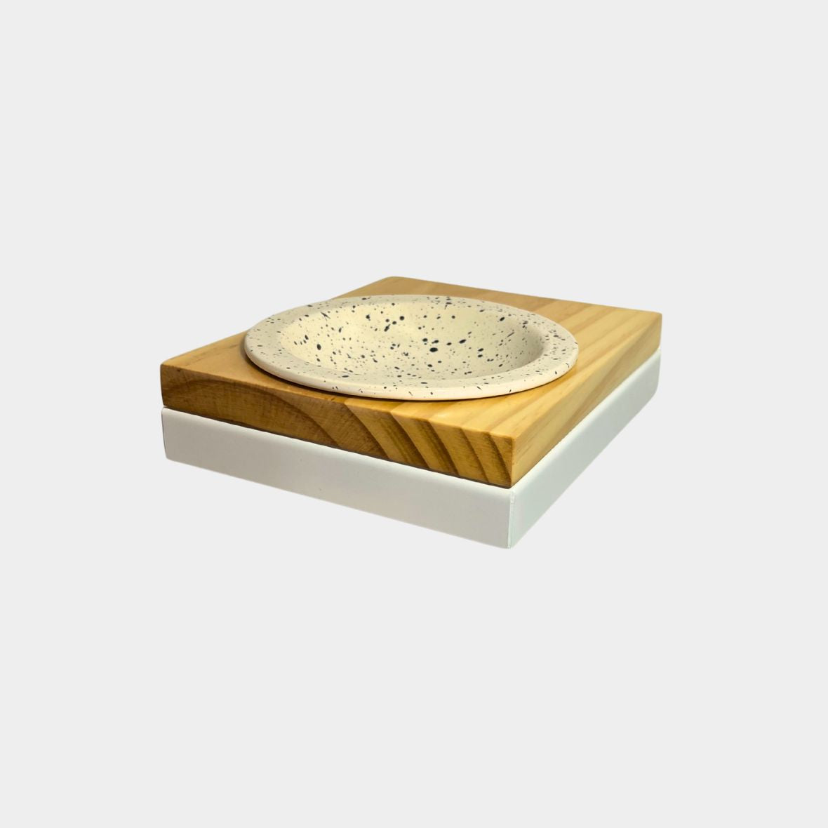 Comedero elevado de pared para gatos con plato de cerámica