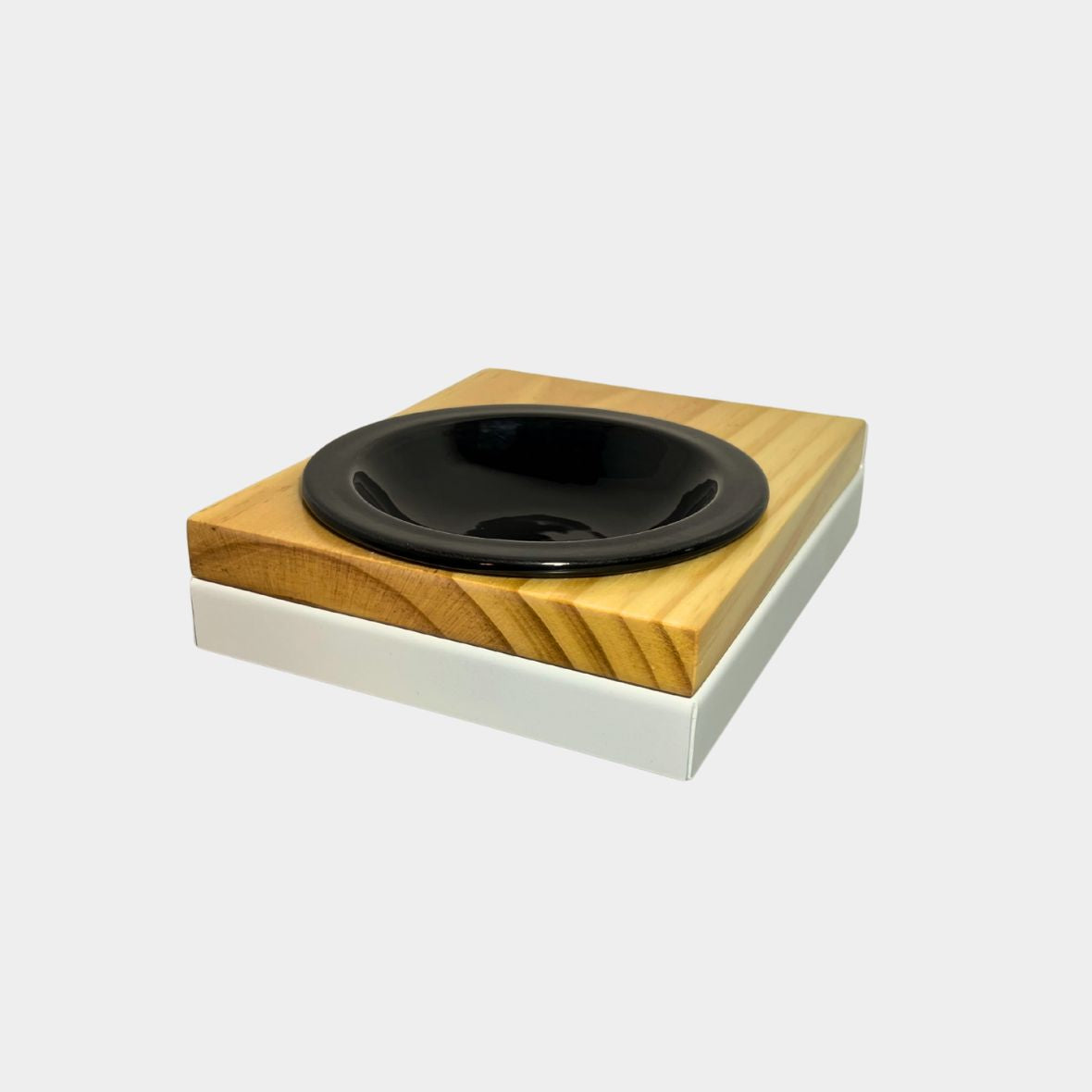 Comedero elevado de pared para gatos con plato de cerámica