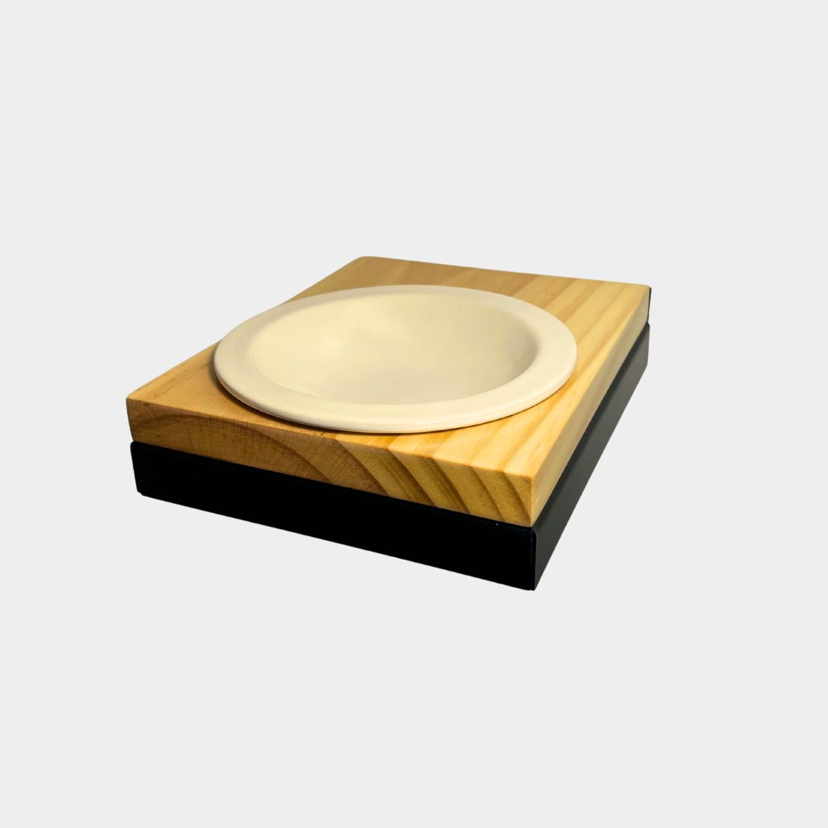 Comedero elevado de pared para gatos con plato de cerámica