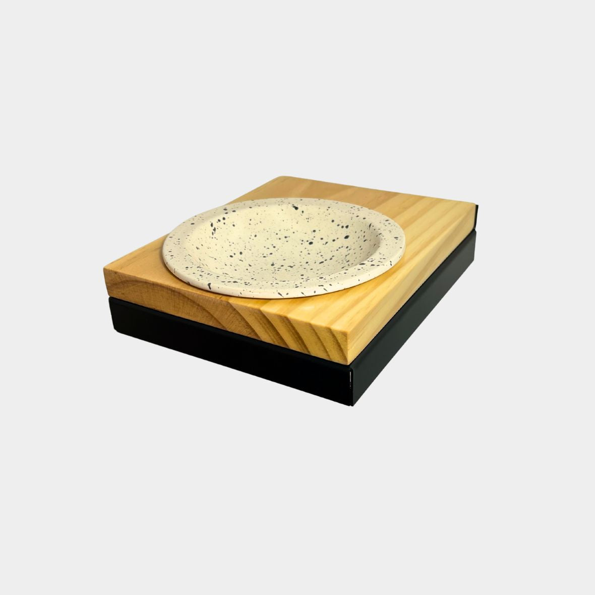 Comedero elevado de pared para gatos con plato de cerámica