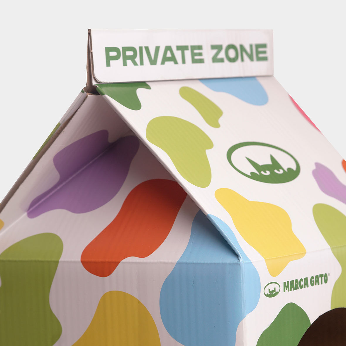 Casa Refugio Gatos Caja Leche Retro Rascador Cartón Decoración Mascota