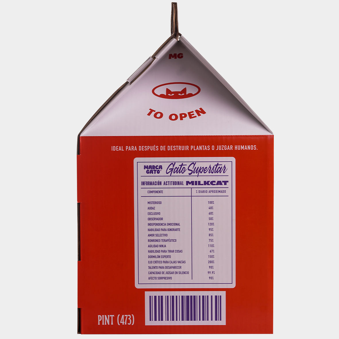 Rascador Casa Gatos Diseño Creativo Caja Leche Cartón Refugio Moderno