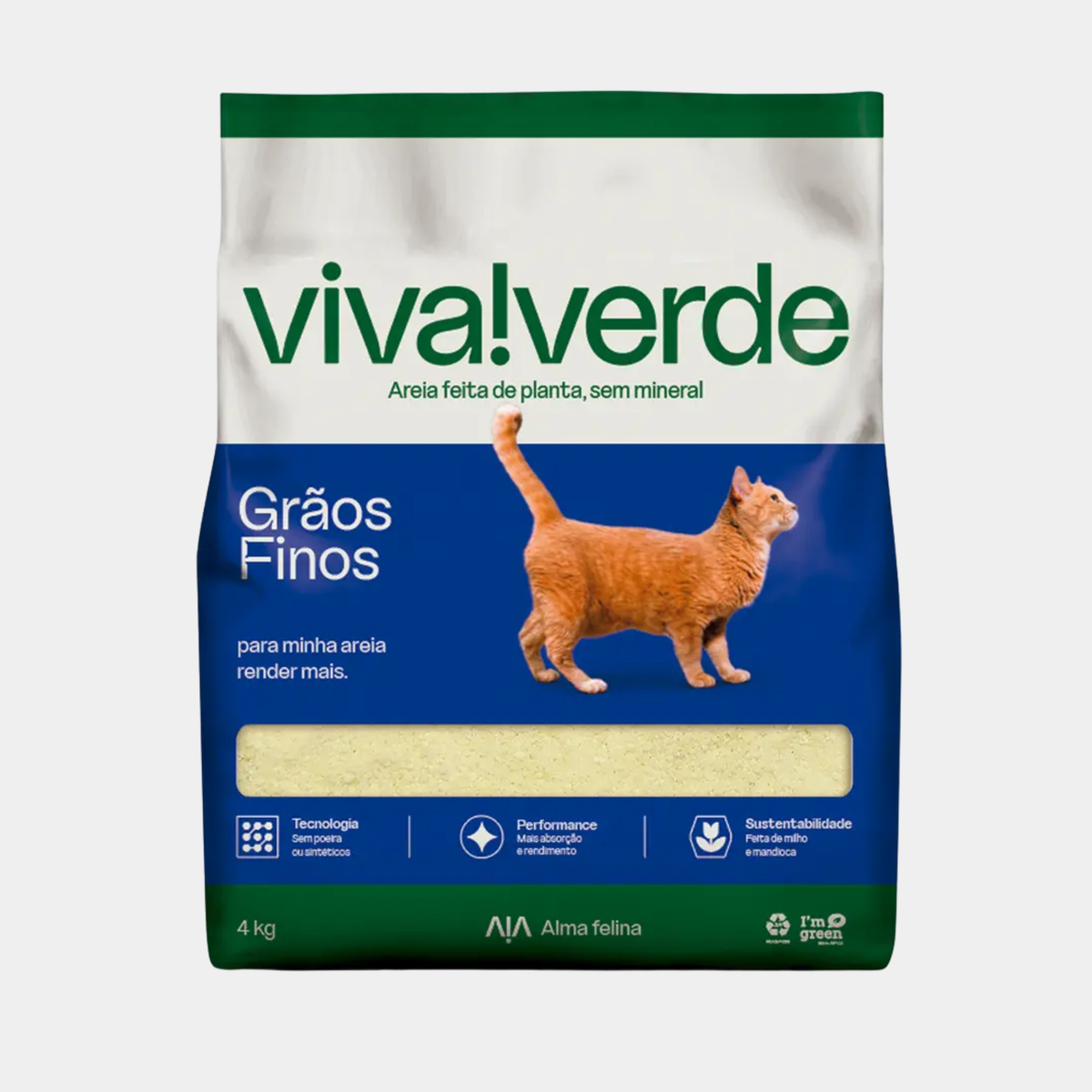 Arena Ecológica Super Premium Viva Verde (Grano Fino x 4 Kg)