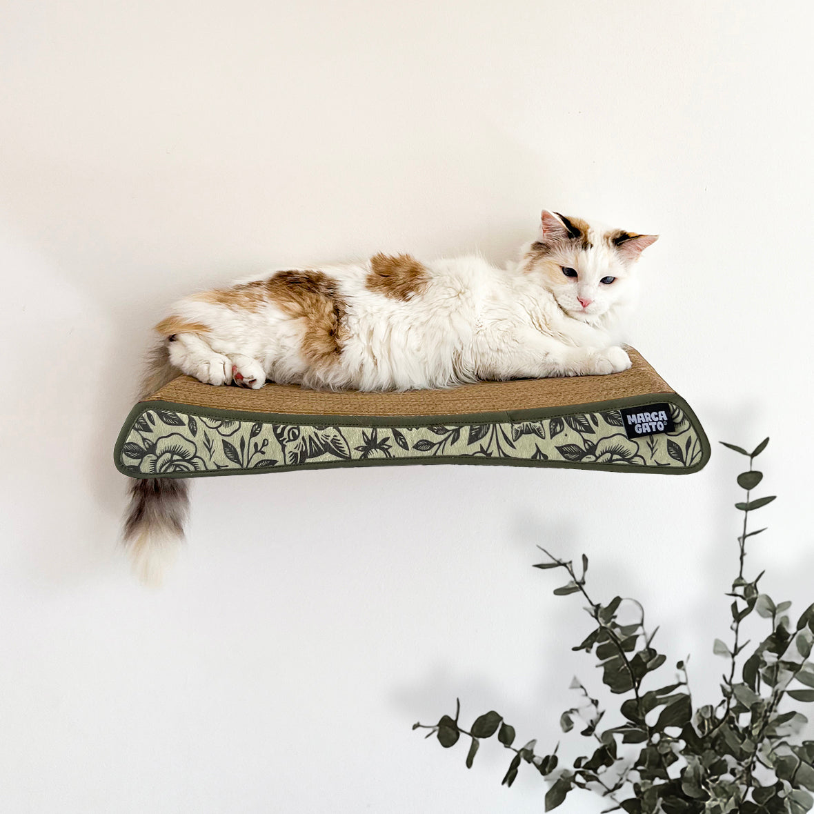 Rascador quesito de pared para gatos cartón corrugado resistente tapicería decorativo