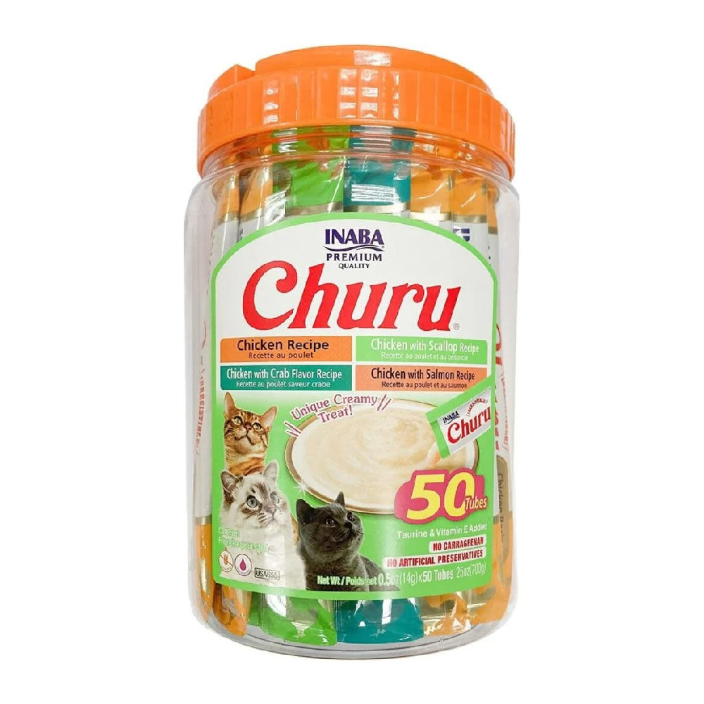 Bombonera Churu para gatos x 50 unidades - Variedades de Pollo - 4 sabores