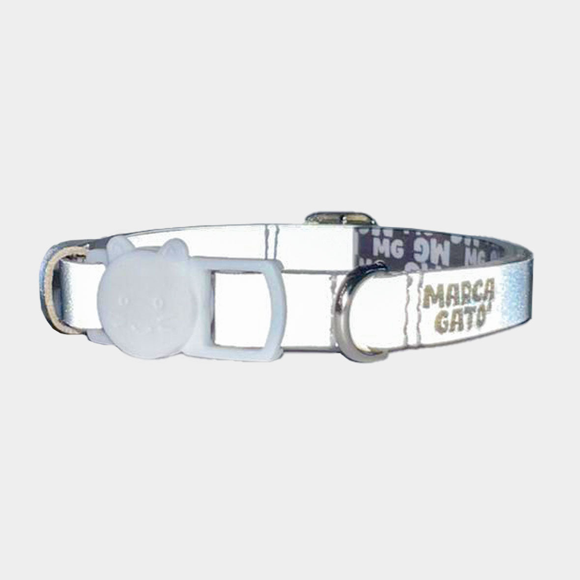 Collar Reflectivo para gatos seguridad broche liberación rápida cuero vegano tallas XS S