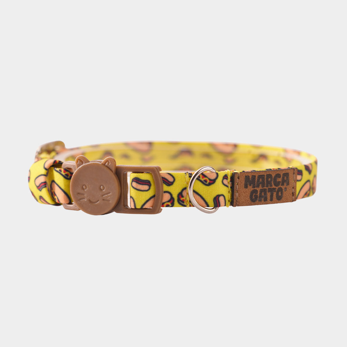 collar amarillo Collar para gatos regulable textil suave broche seguridad anti ahorcamiento resistente
