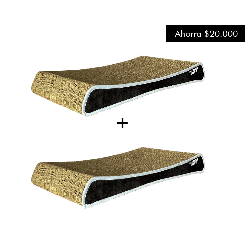 Combo de Rascadores para gatos grandes cartón corrugado reversible Rascador Quesito