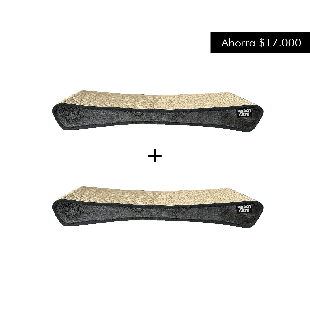 Combo de Rascadores de pared para gatos grandes cartón corrugado reversible Rascador Quesito pared