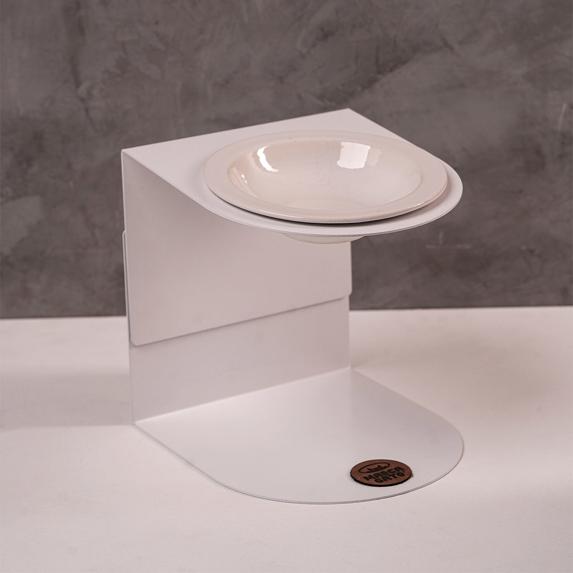 Comedero gatos ajustable altura metal resistente plato cerámica artesanal removible

