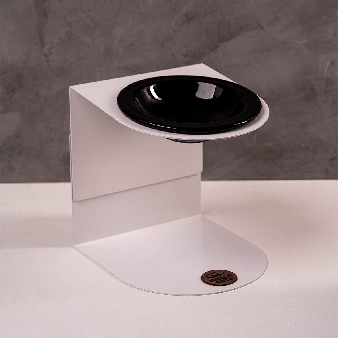 Comedero gatos altura variable metal electroestático cerámica artesanal ajustable
