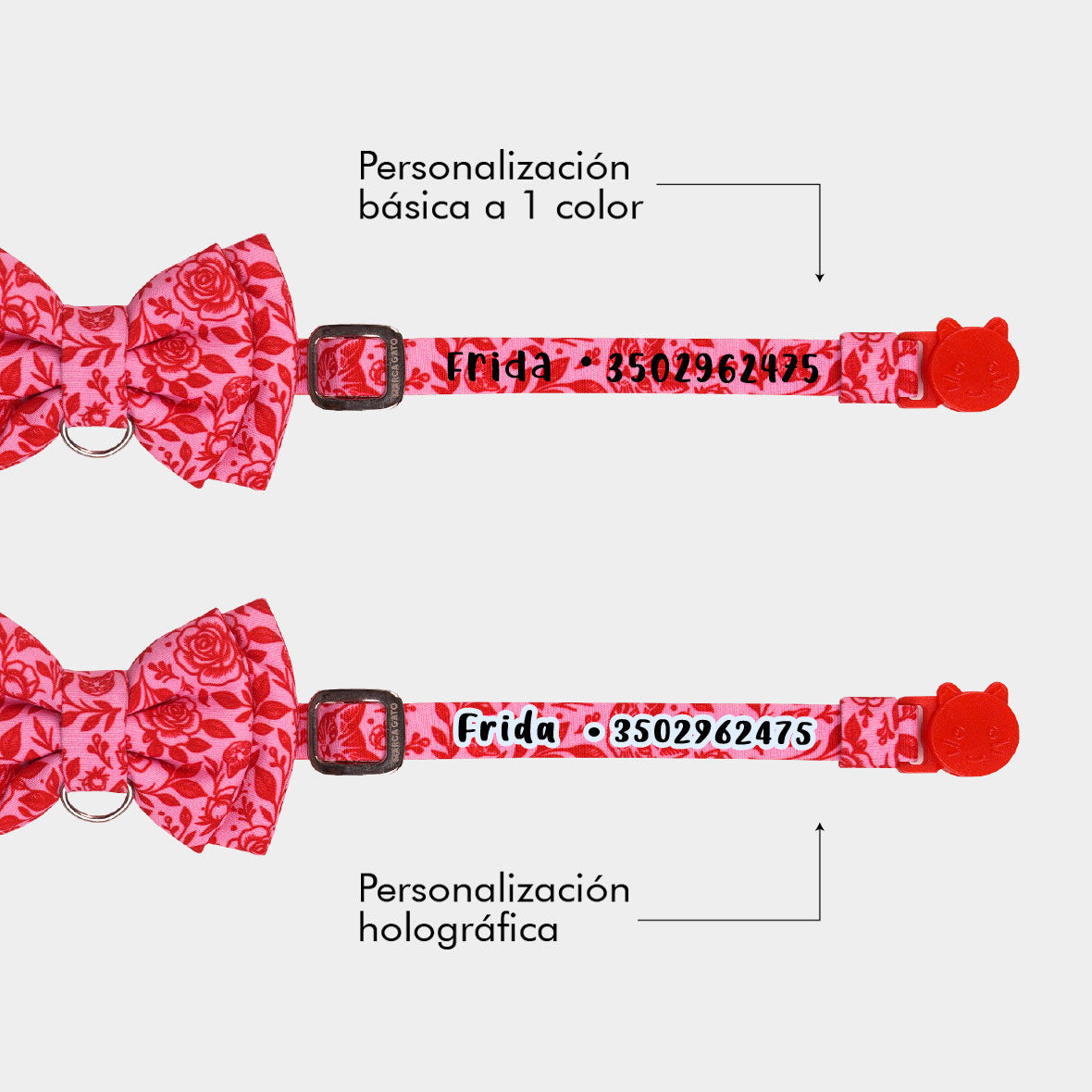 Corbatín para gatos rosas rosadas romántico  cats and roses mascota