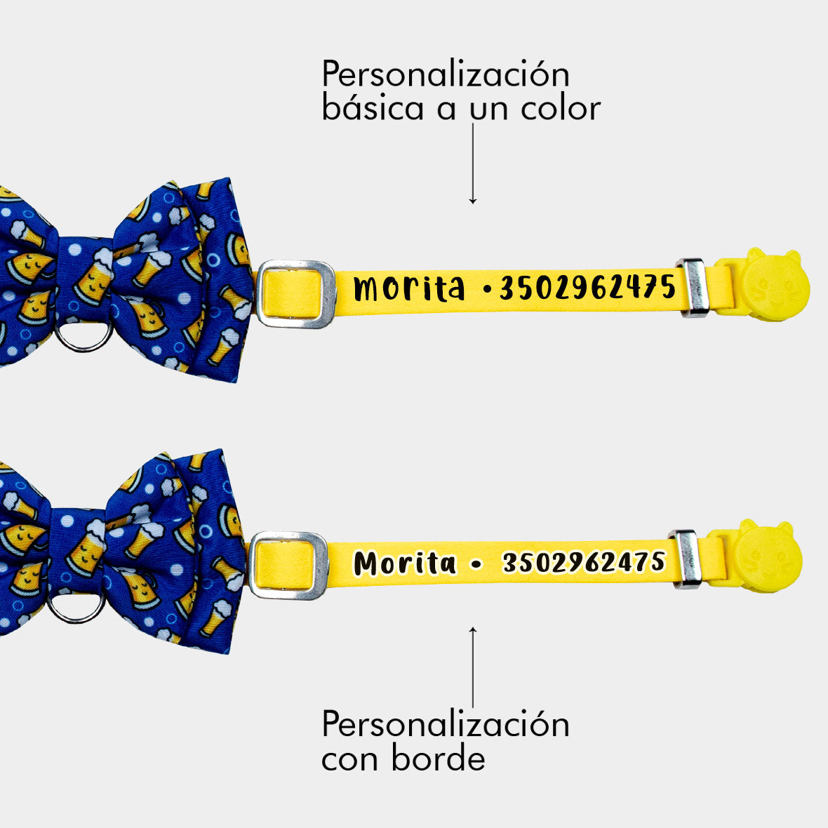 Corbatín Michi pola para gato personalizado