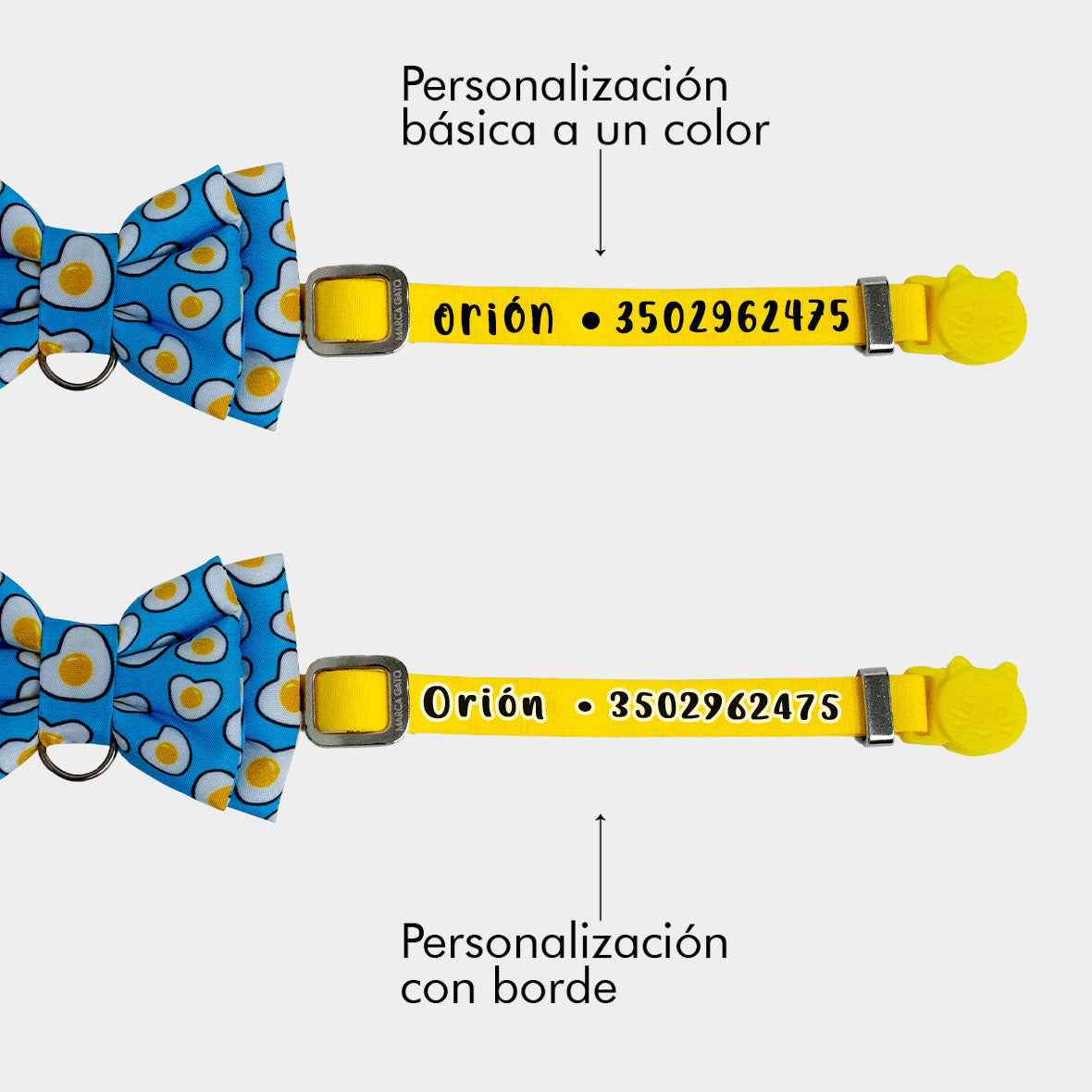 Corbatín huevo para gato personalizado
