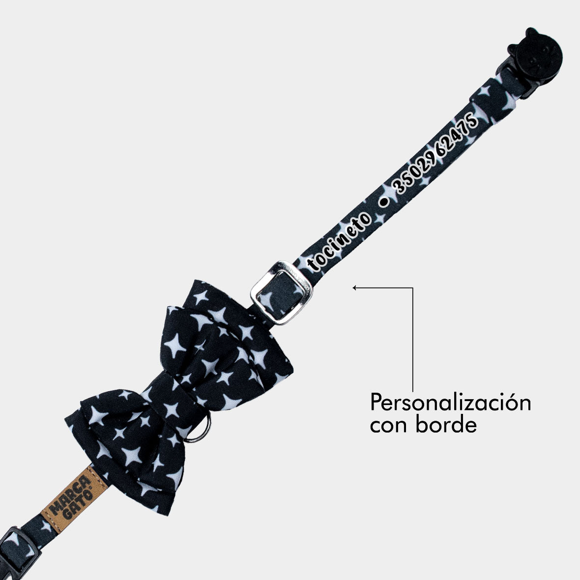 Corbatín Galaxy cat para gato personalizado