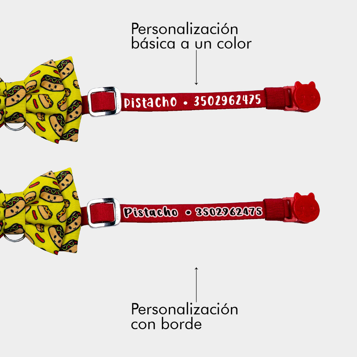 Corbatín Hot Cat para gato personalizado