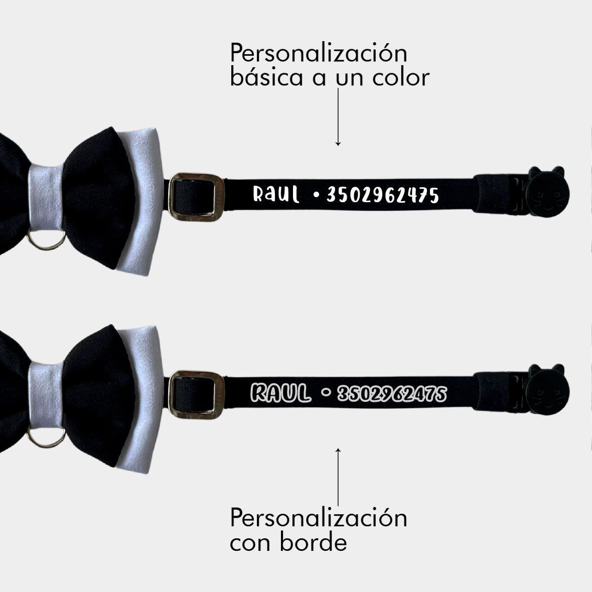 Corbatín smocking para gatos color sólido broche seguridad anti ahorcamiento elegante anti rasguño 
