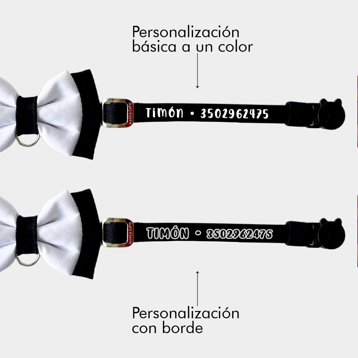 Corbatín smoking para gatos color sólido broche seguridad anti ahorcamiento elegante anti rasguño 