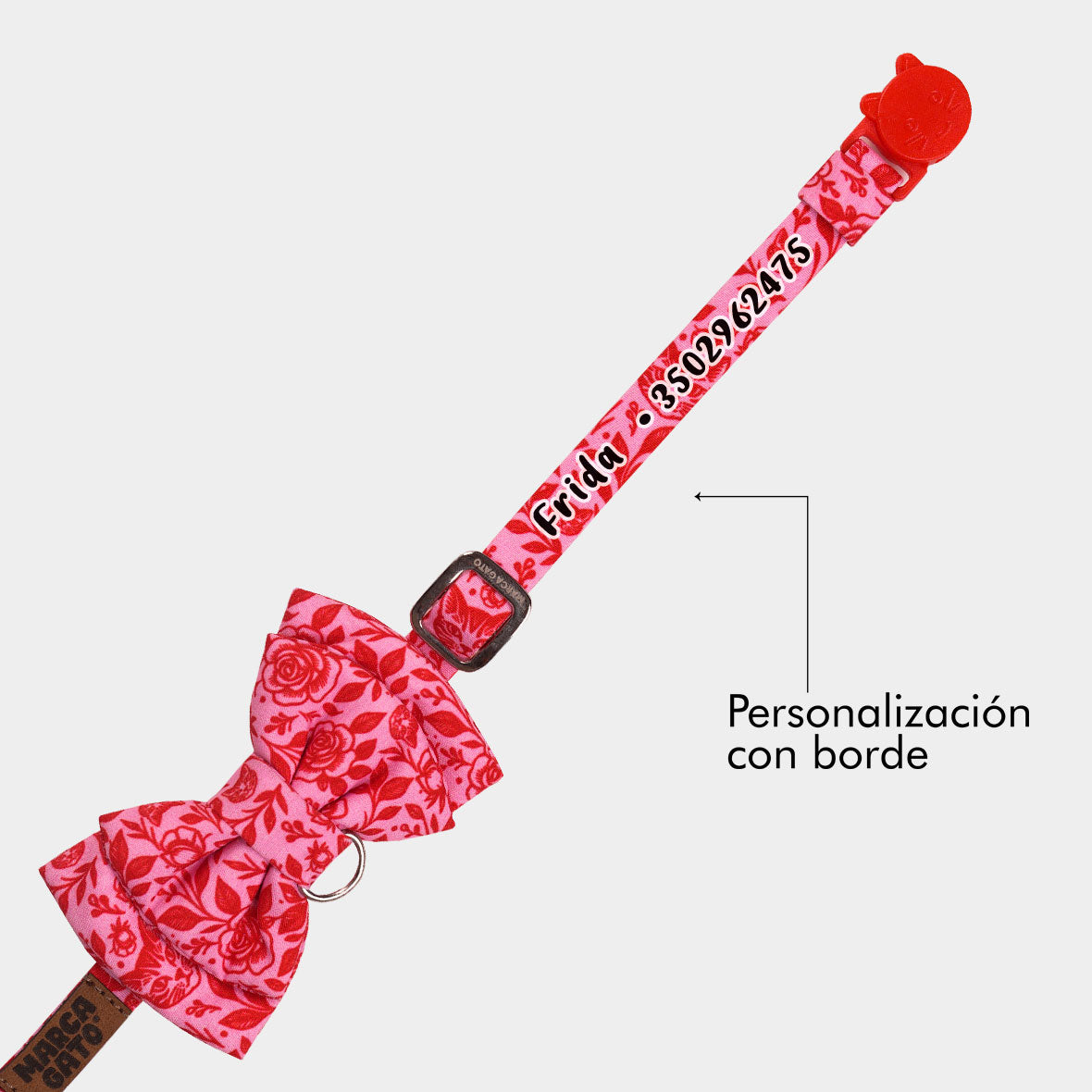 Corbatín para gatos rosas rosadas romántico  cats and roses mascota