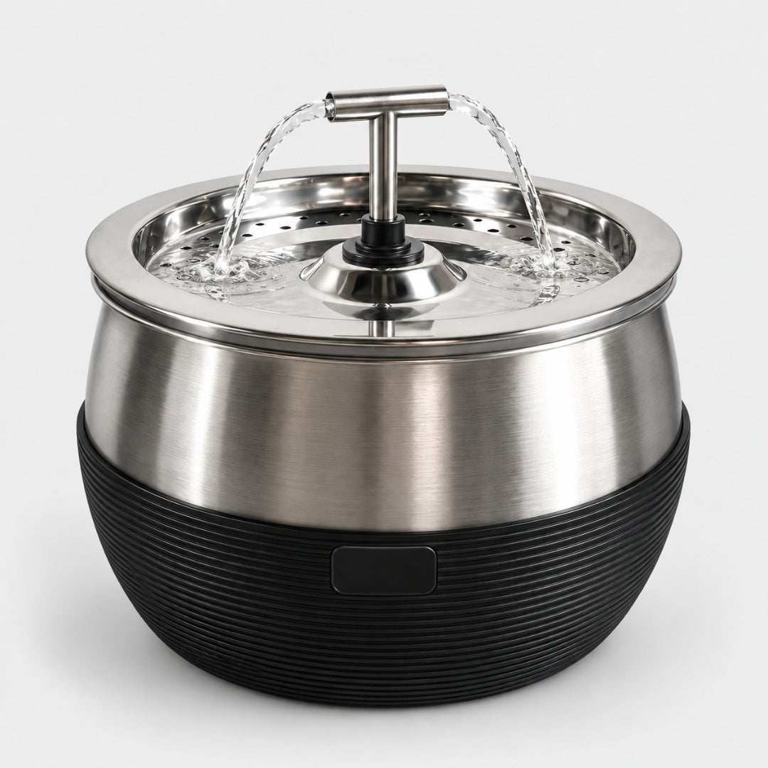 Fuente cilíndrica 3L con base negra
