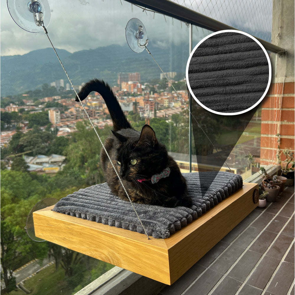 Cama colgante, para gatos, anclada en la pared 