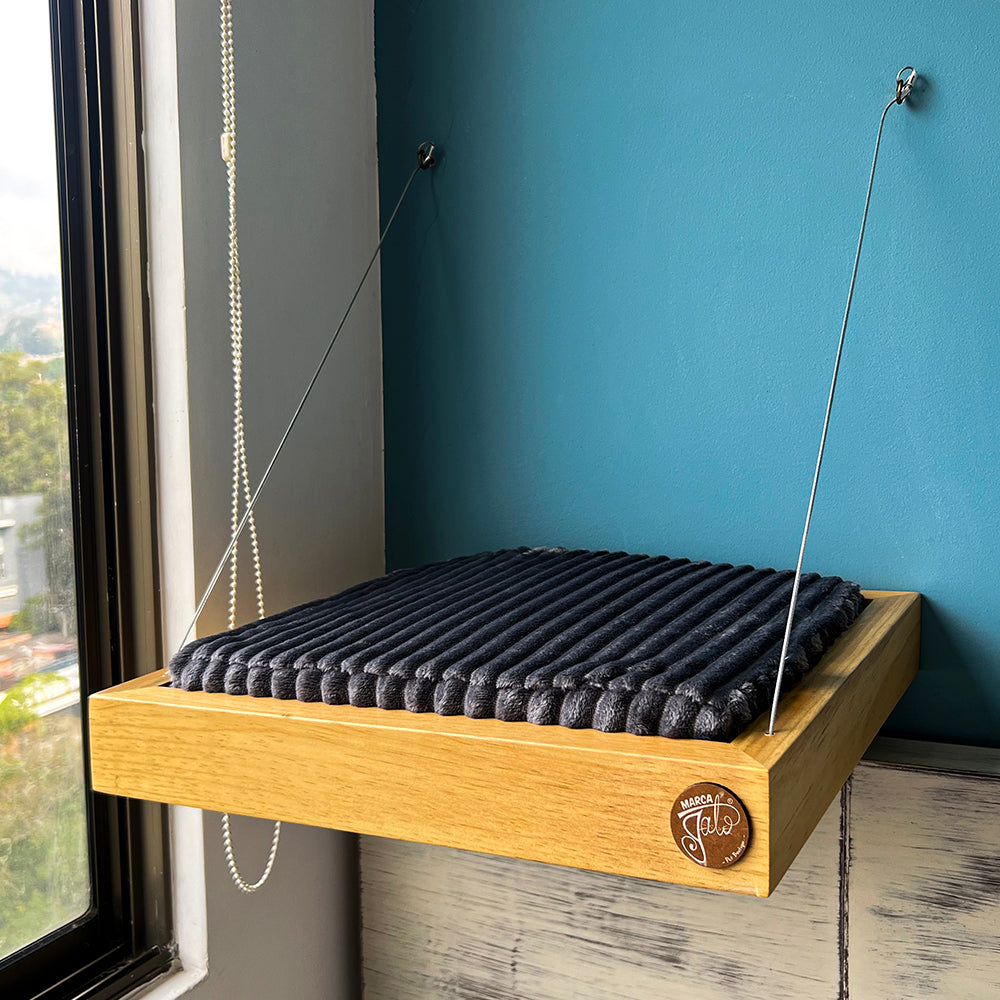 Cama colgante, para gatos, anclada en la pared 