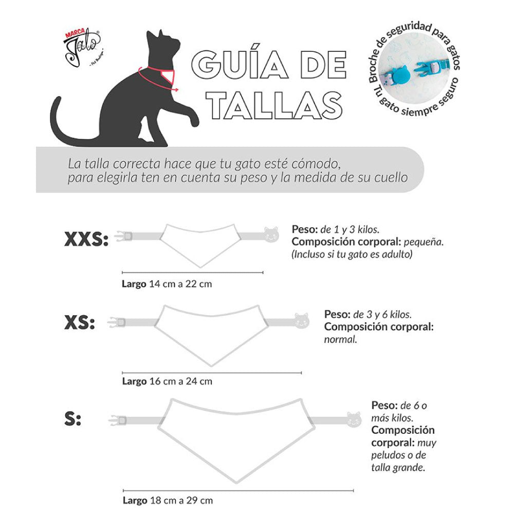 Guia de tallas Accesorios para gato.