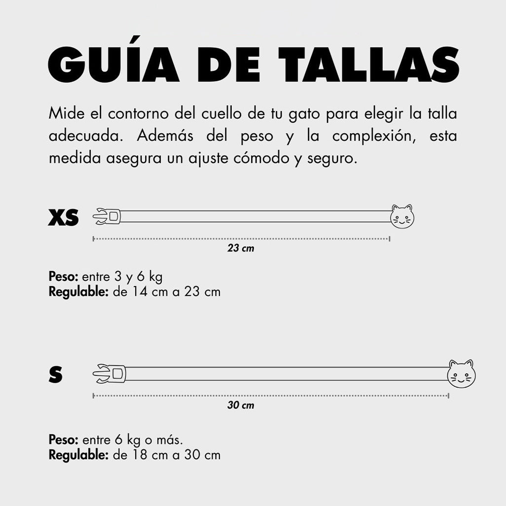 guía de talla collares para gatos