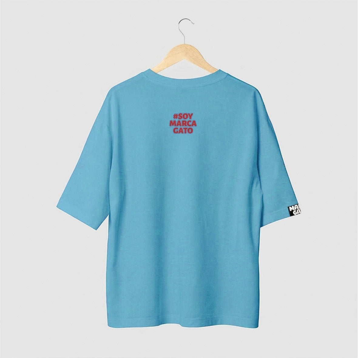 Camiseta amplia tela fría transpirable azul unisex fresca