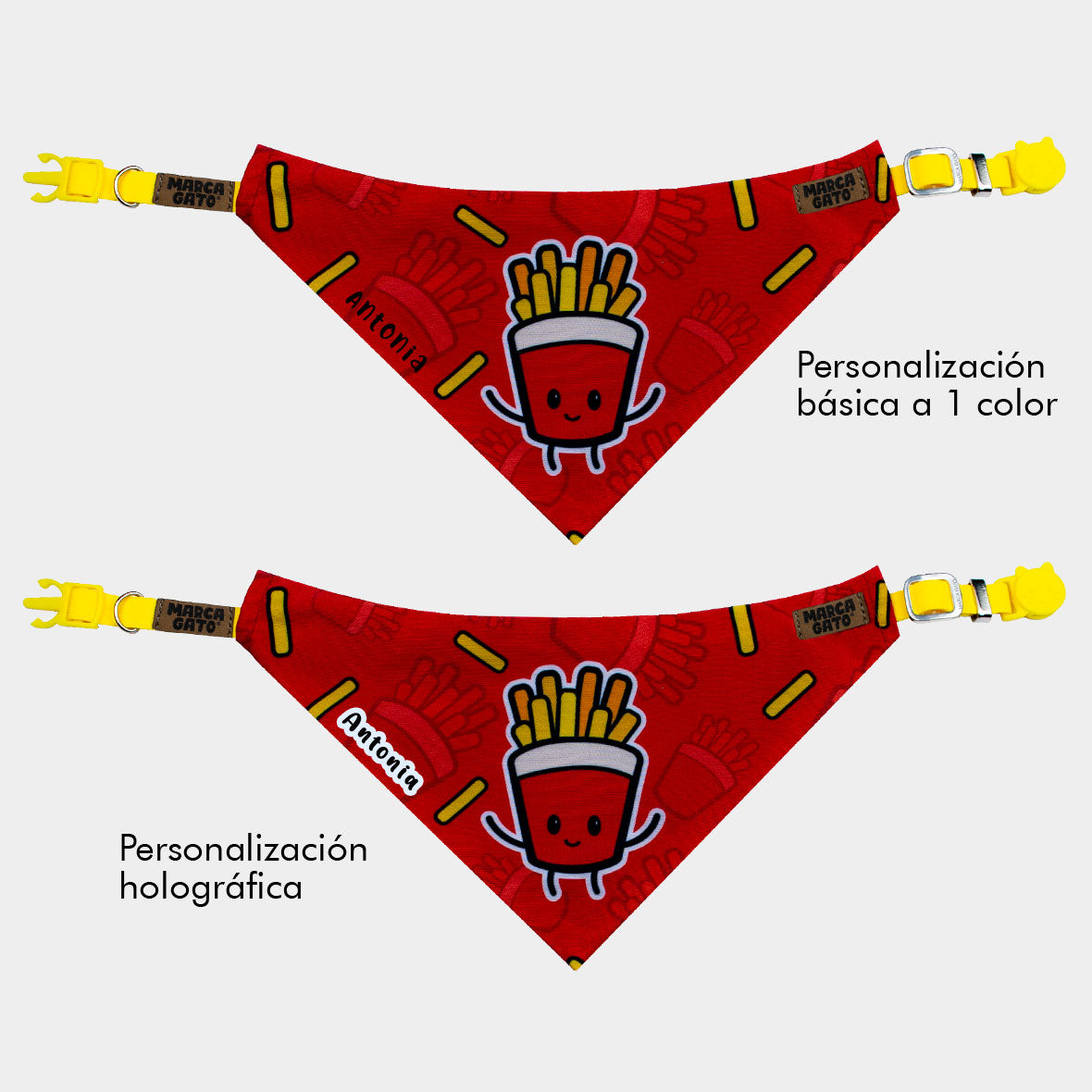 Pañoleta personalizada para gatos - pañoleta Purr Fries