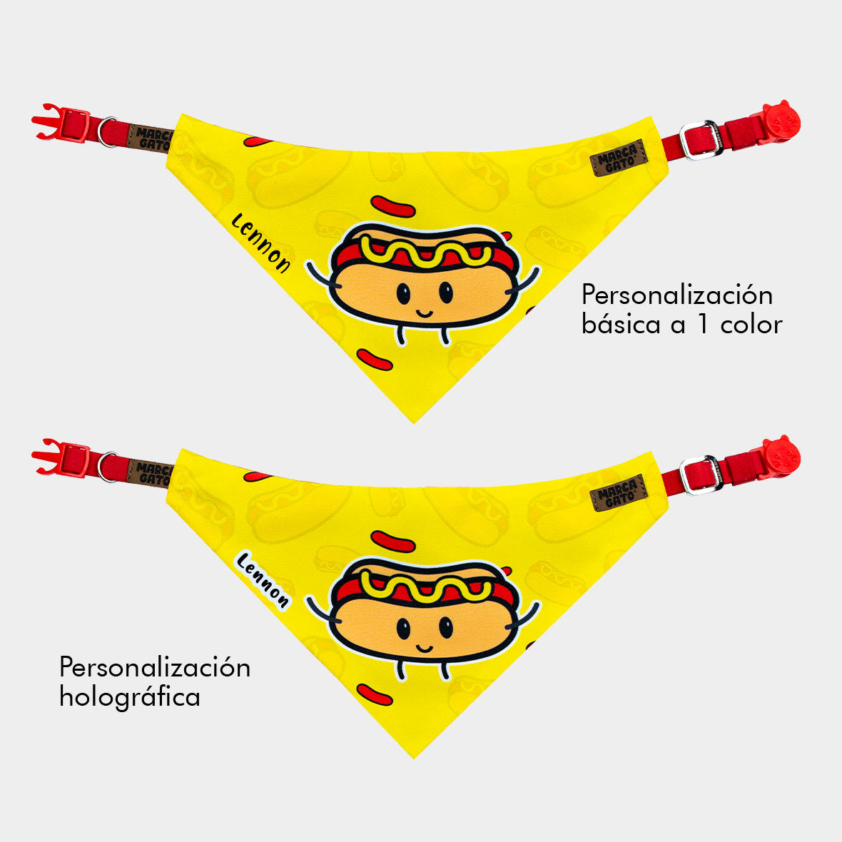 Pañoleta personalizada para gatos - pañoleta Hot Cat