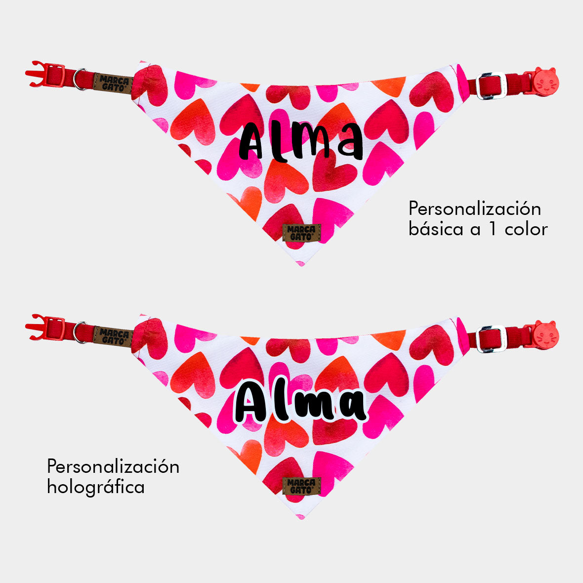 Pañoleta personalizada para gatos - pañoleta magenta
