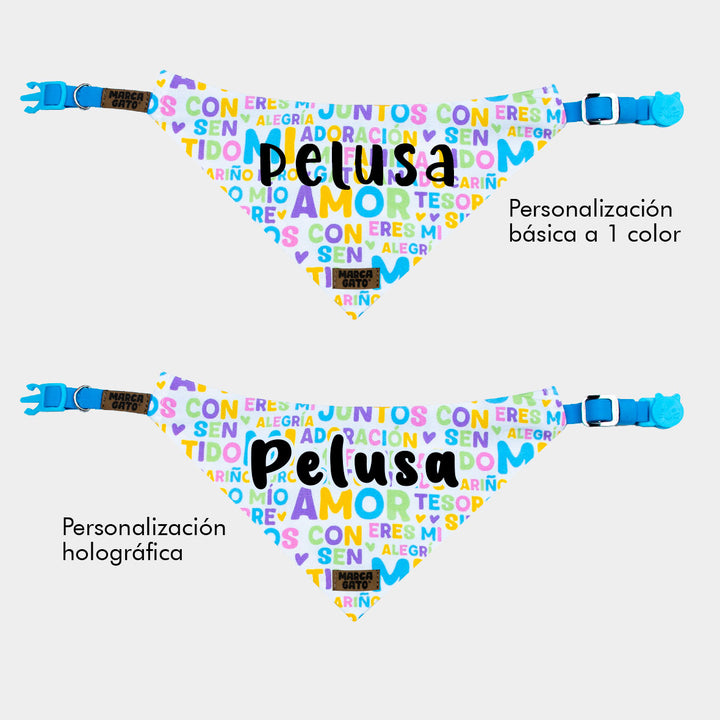 Pañoleta personalizada para gatos - pañoleta  michi mantra