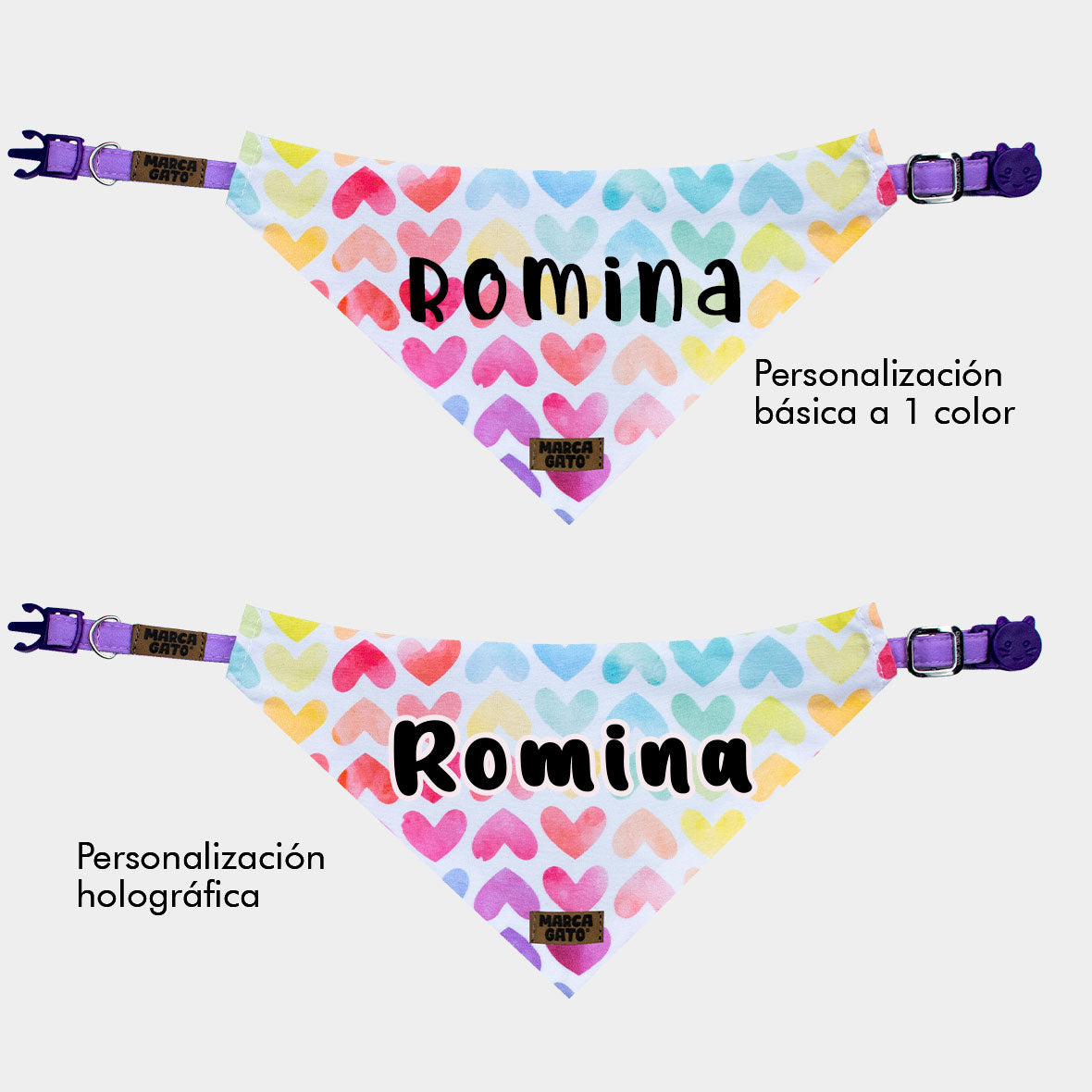 Pañoleta personalizada para gatos - pañoleta pastel