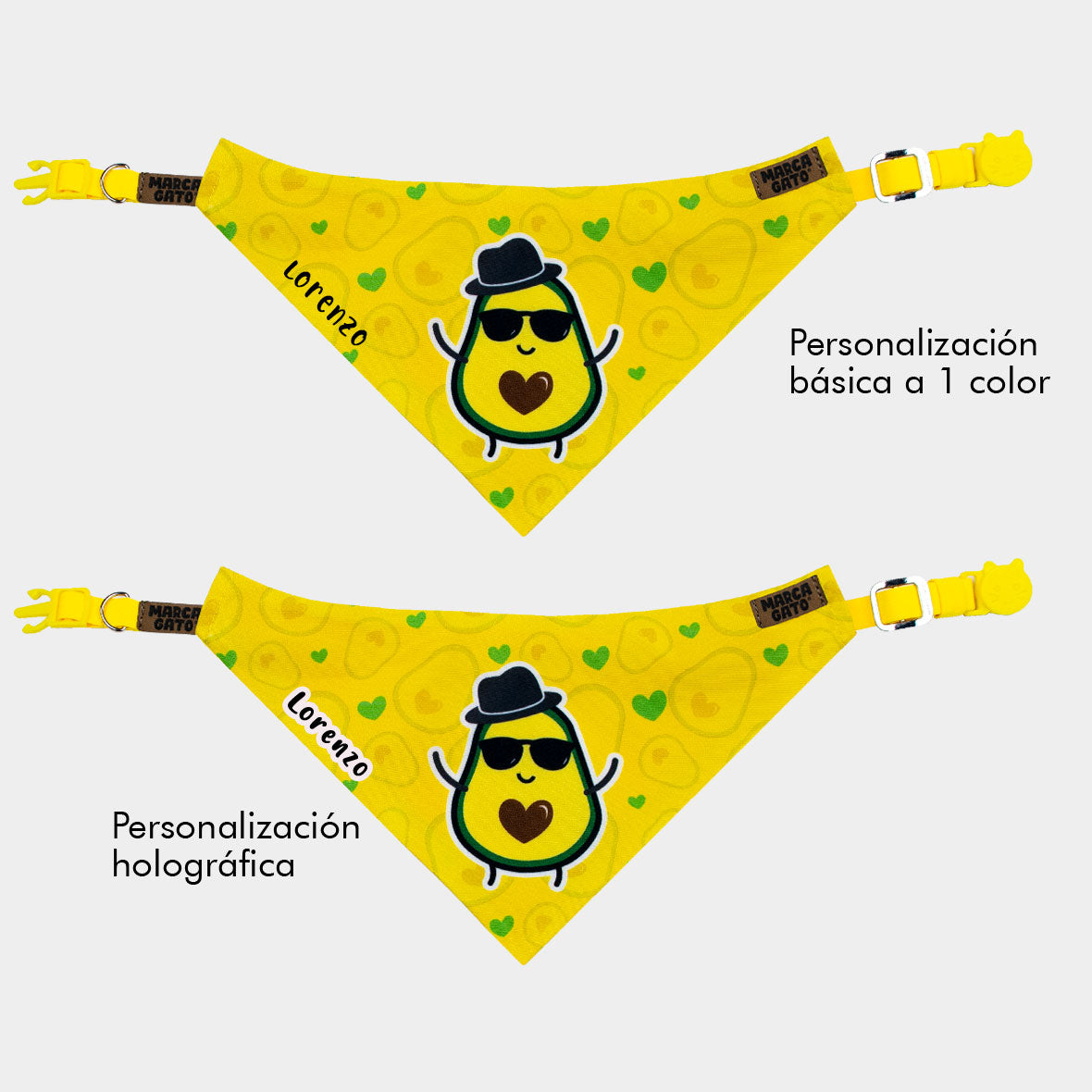 Pañoleta personalizada para gatos - pañoleta super aguacate