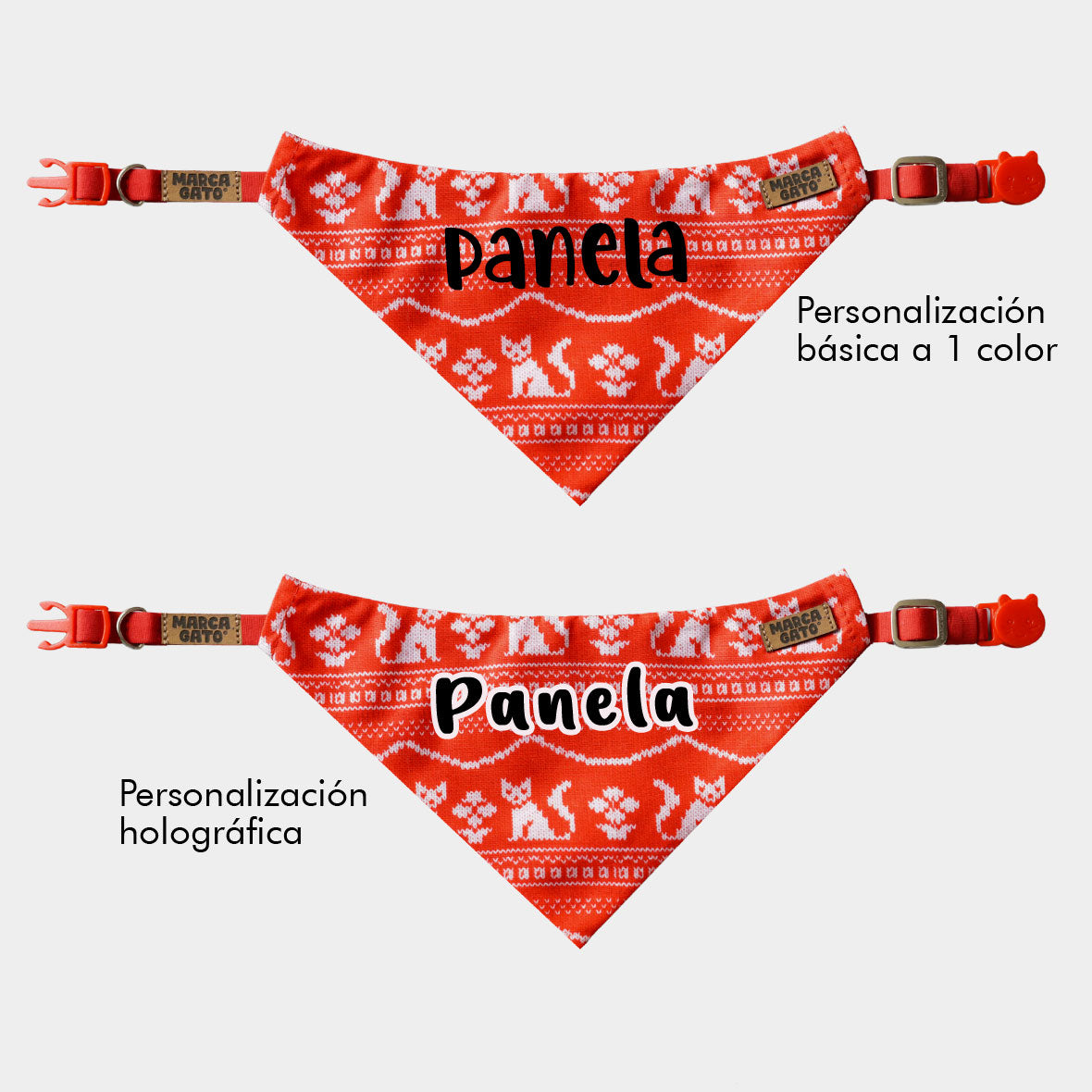 pañoleta personalizada de navidad para gatos