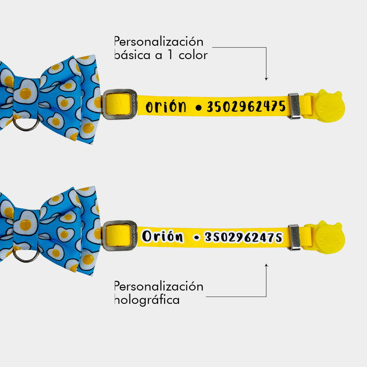 Corbatín huevo para gato personalizado