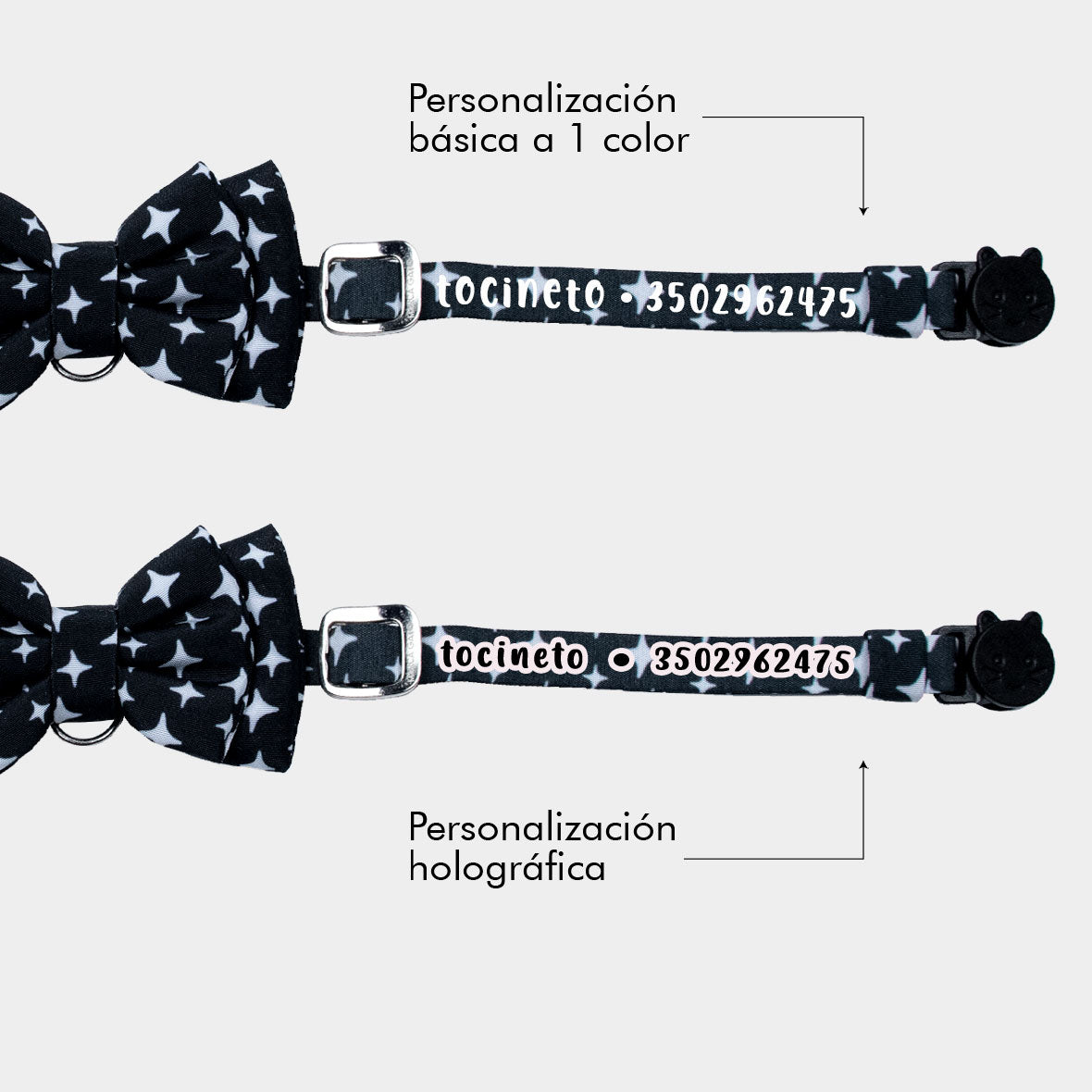 Corbatín Galaxy cat para gato personalizado