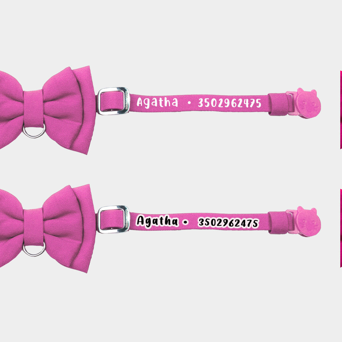 Corbatín rosa para gato personalizado