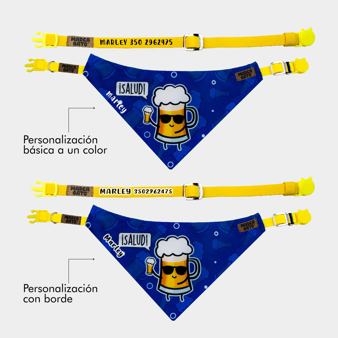 Pañoleta personalizada para gatos - pañoleta Michi pola salud