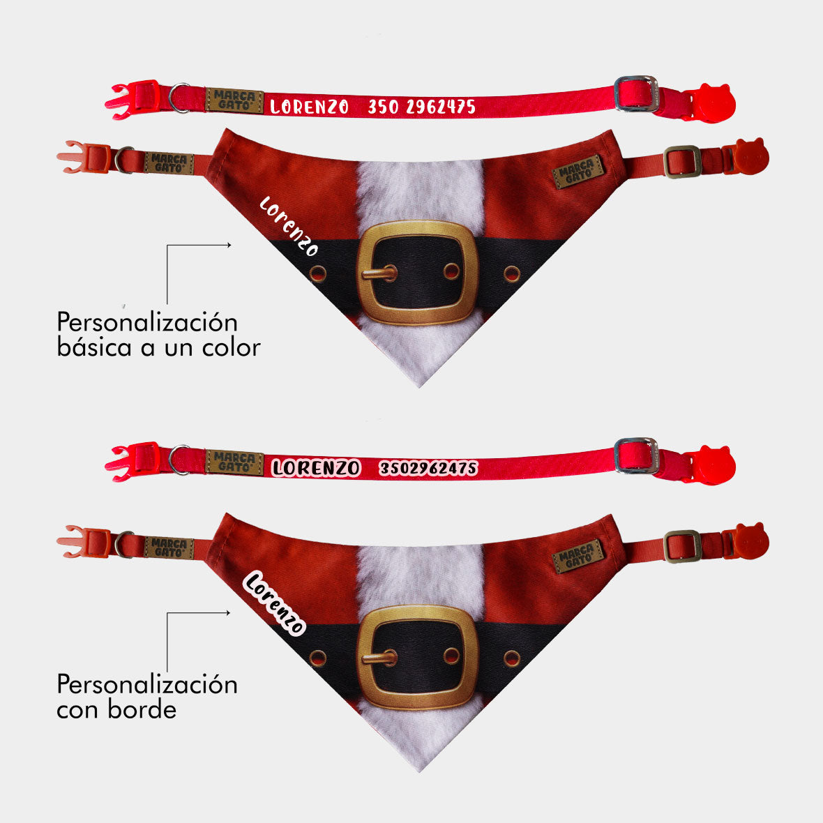 pañoleta personalizada de navidad para gatos