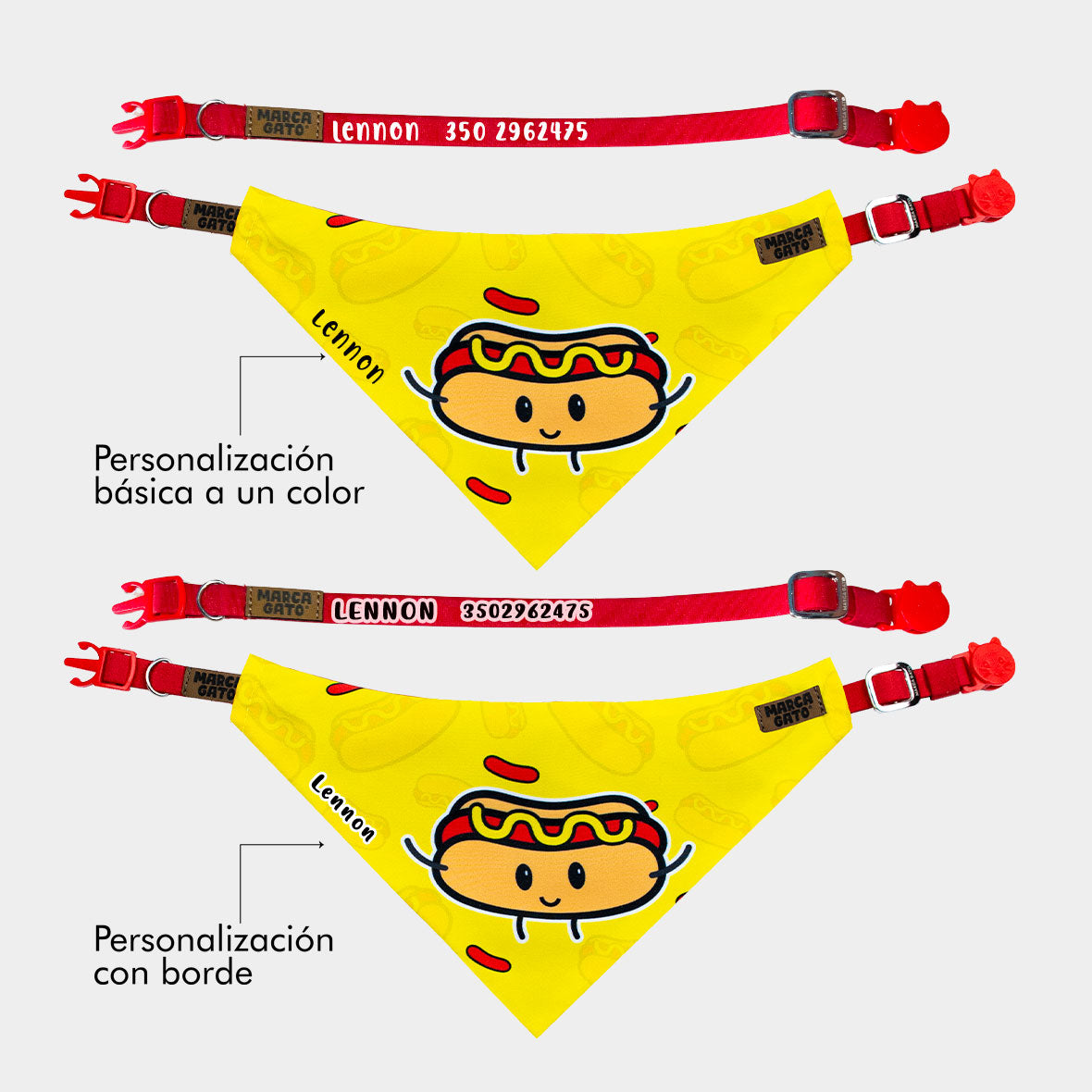 Pañoleta personalizada para gatos - pañoleta hot cat