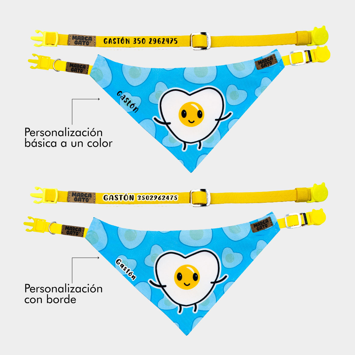 Pañoleta personalizada para gatos - pañoleta huevo frito