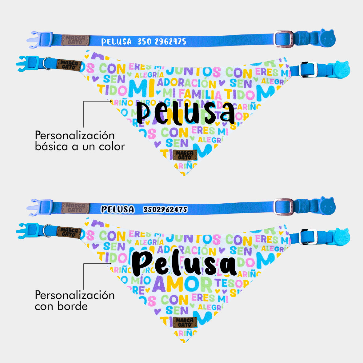 Pañoleta personalizada para gatos - pañoleta mantra michi