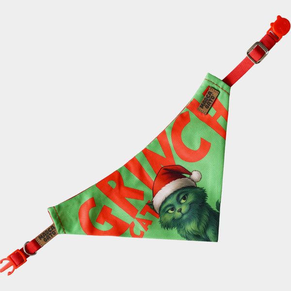 Pañoleta NaviCat Grinch Cat pañoleta de navidad para gatos