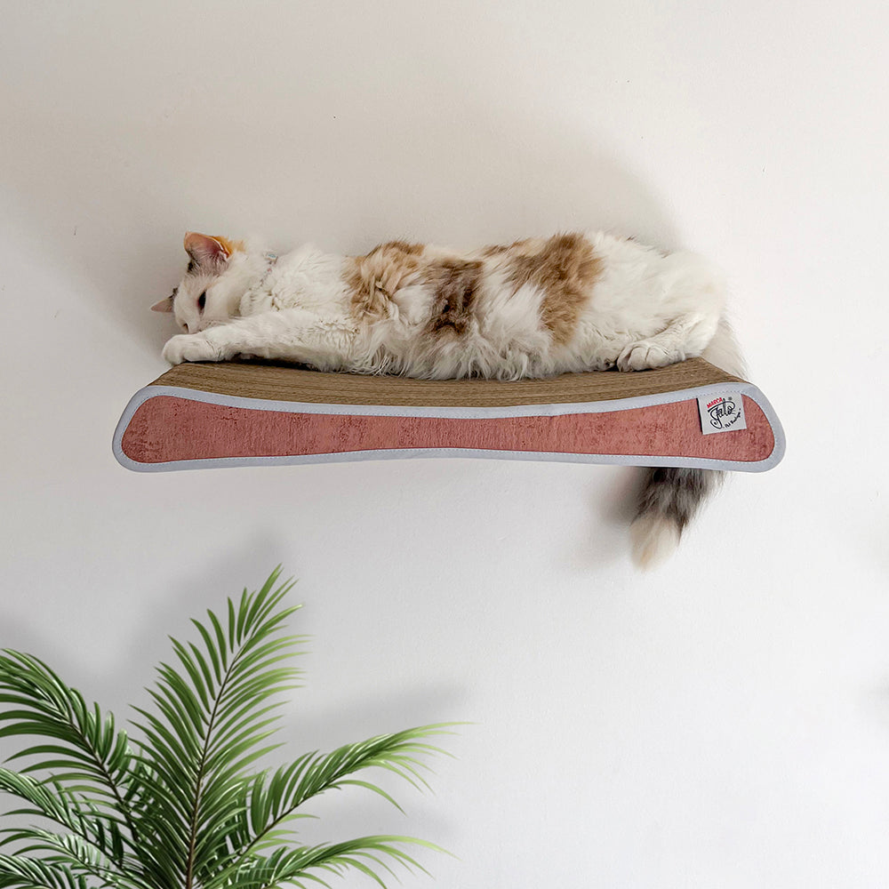 Rascador quecito de carton corrugado doble pared horizontal para gato para pared.