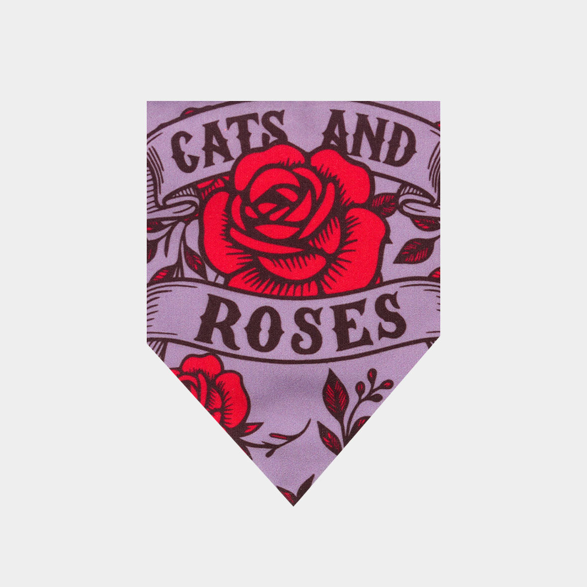 Pañoleta para gatos rosa roja flores delicadas cats and roses bandana